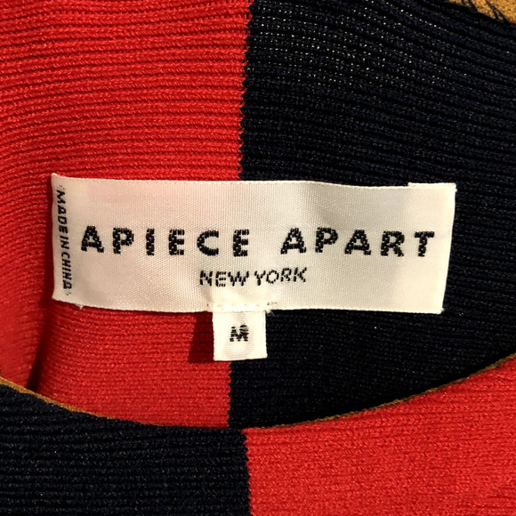 Apiece Apart Colorblock Striped Knit Long Sleeve Sweater Medium - Picture 4 of 8